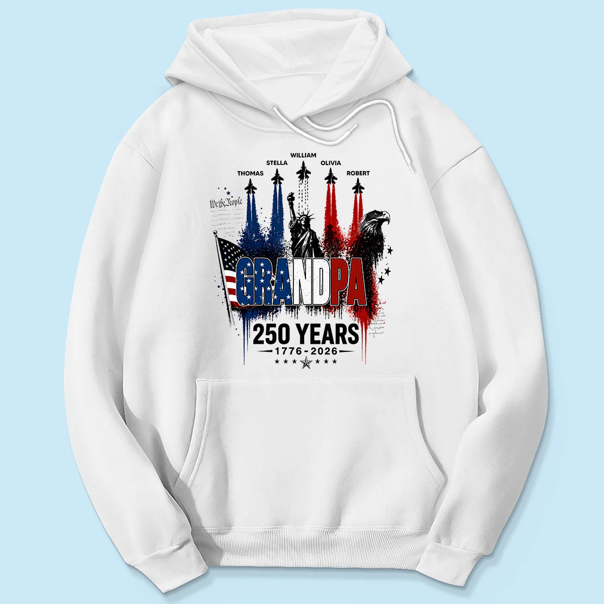 Strong Proud Grandpa Jet Fighter America 250th Anniversary - Personalized Shirt - Father's Day Gift For Dad, Grandpa - Image 9