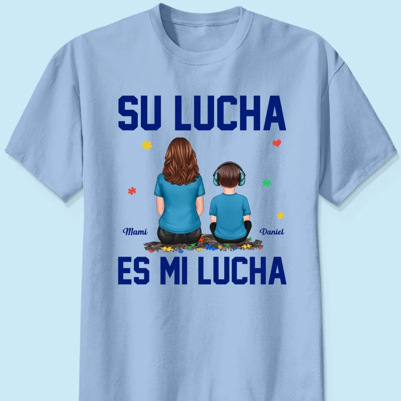Su Lucha As Mi Lucha His Fight Is My Fight - Personalized Shirt - Spanish Version Autism Awareness Shirt - Image 12