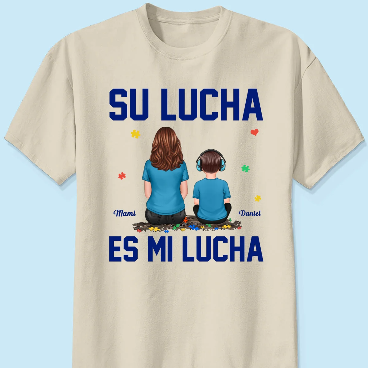Su Lucha As Mi Lucha His Fight Is My Fight - Personalized Shirt - Spanish Version Autism Awareness Shirt - Image 13