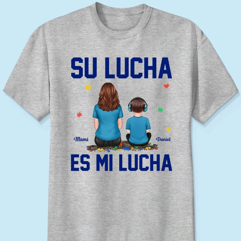 Su Lucha As Mi Lucha His Fight Is My Fight - Personalized Shirt - Spanish Version Autism Awareness Shirt - Image 15