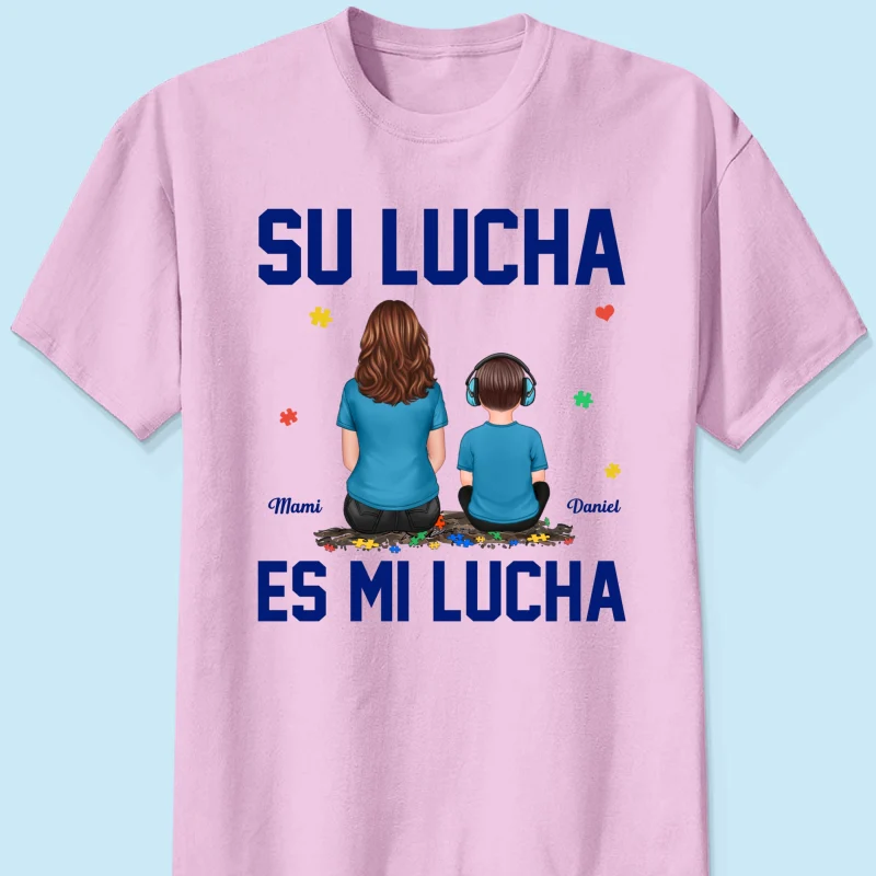 Su Lucha As Mi Lucha His Fight Is My Fight - Personalized Shirt - Spanish Version Autism Awareness Shirt - Image 16