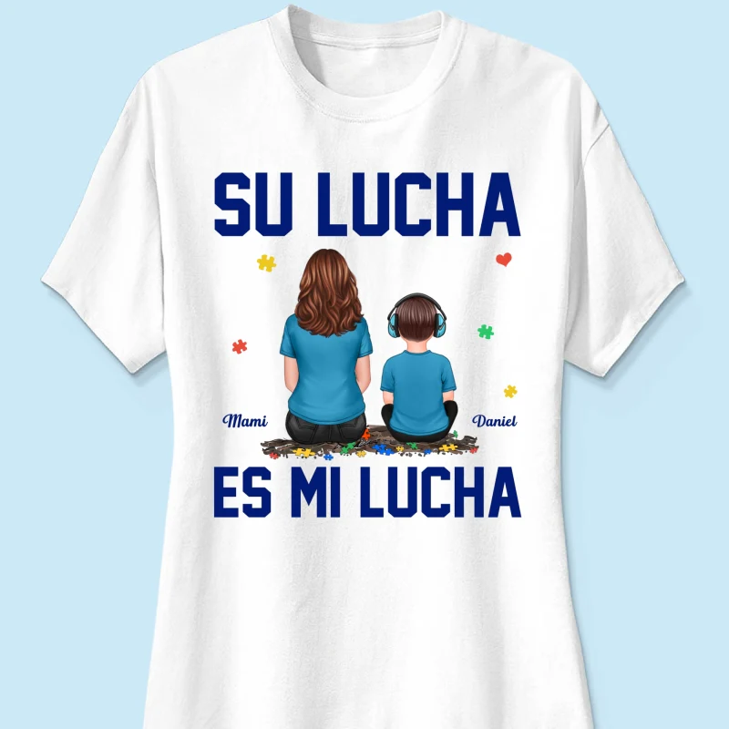 Su Lucha As Mi Lucha His Fight Is My Fight - Personalized Shirt - Spanish Version Autism Awareness Shirt - Image 18