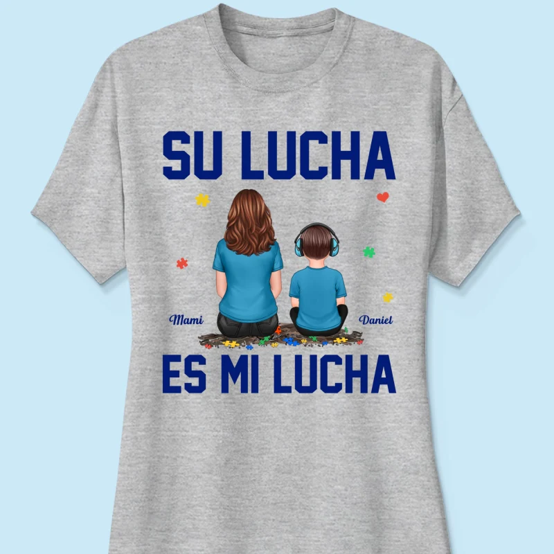 Su Lucha As Mi Lucha His Fight Is My Fight - Personalized Shirt - Spanish Version Autism Awareness Shirt - Image 19