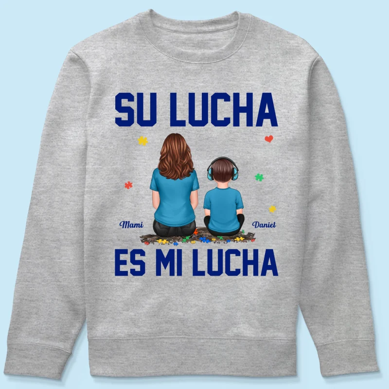 Su Lucha As Mi Lucha His Fight Is My Fight - Personalized Shirt - Spanish Version Autism Awareness Shirt - Image 22