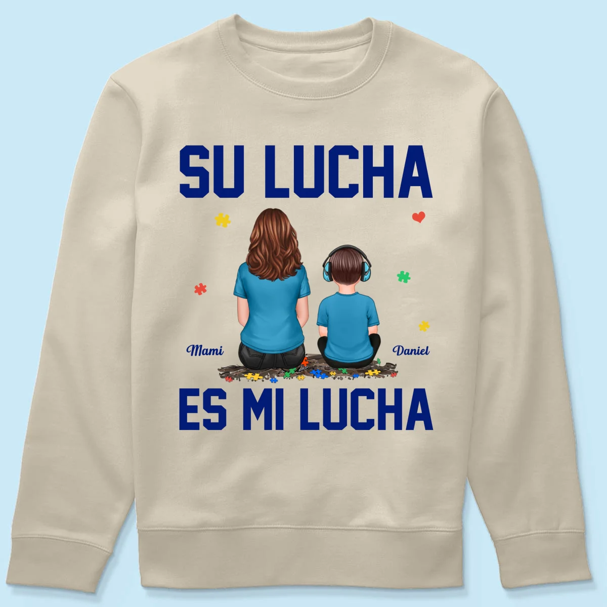 Su Lucha As Mi Lucha His Fight Is My Fight - Personalized Shirt - Spanish Version Autism Awareness Shirt - Image 24
