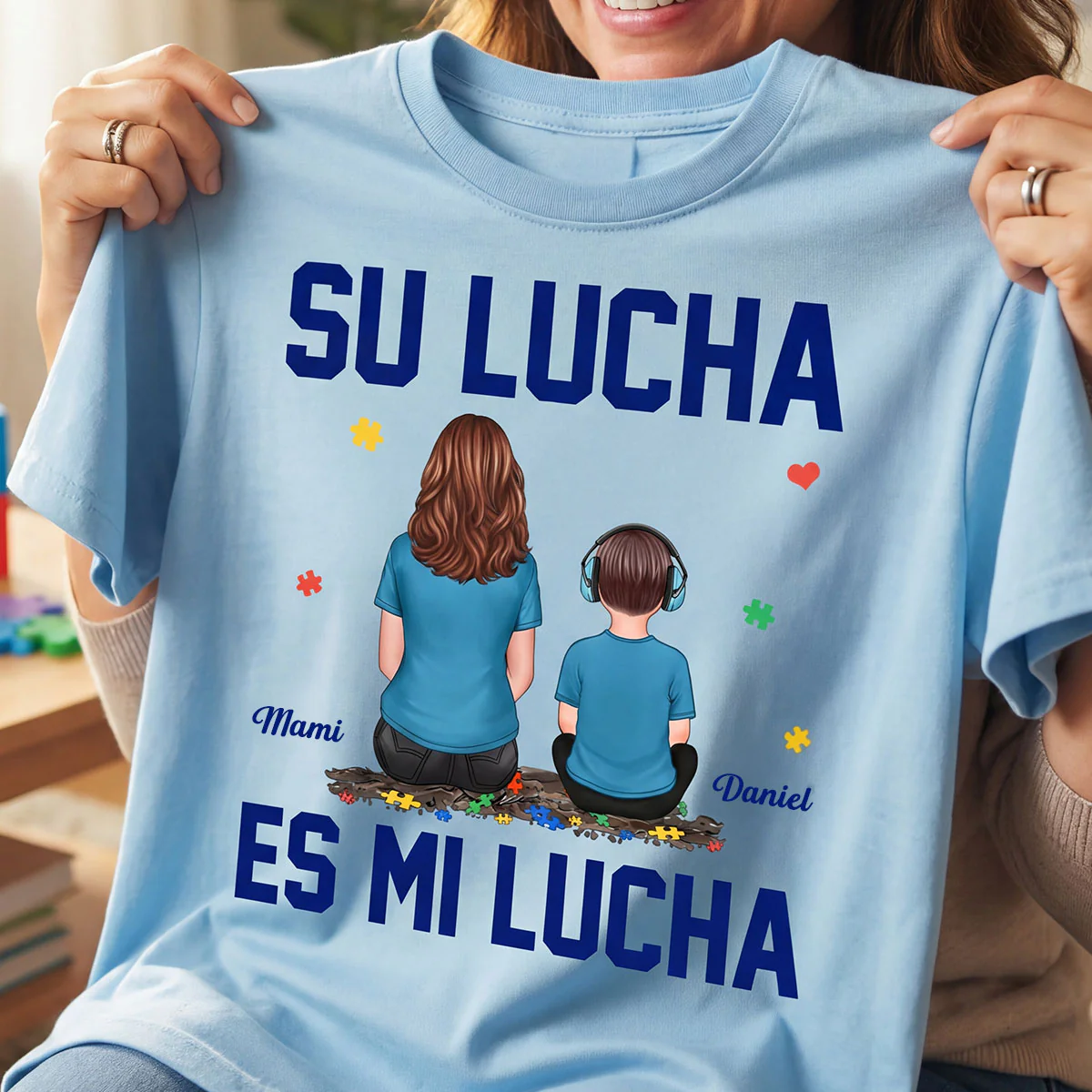 Su Lucha As Mi Lucha His Fight Is My Fight - Personalized Shirt - Spanish Version Autism Awareness Shirt - Image 3