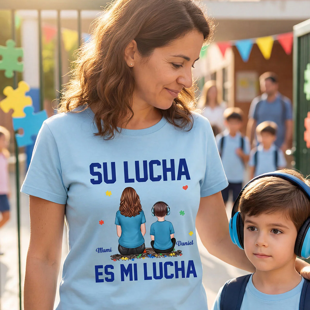 Su Lucha As Mi Lucha His Fight Is My Fight - Personalized Shirt - Spanish Version Autism Awareness Shirt - Image 5