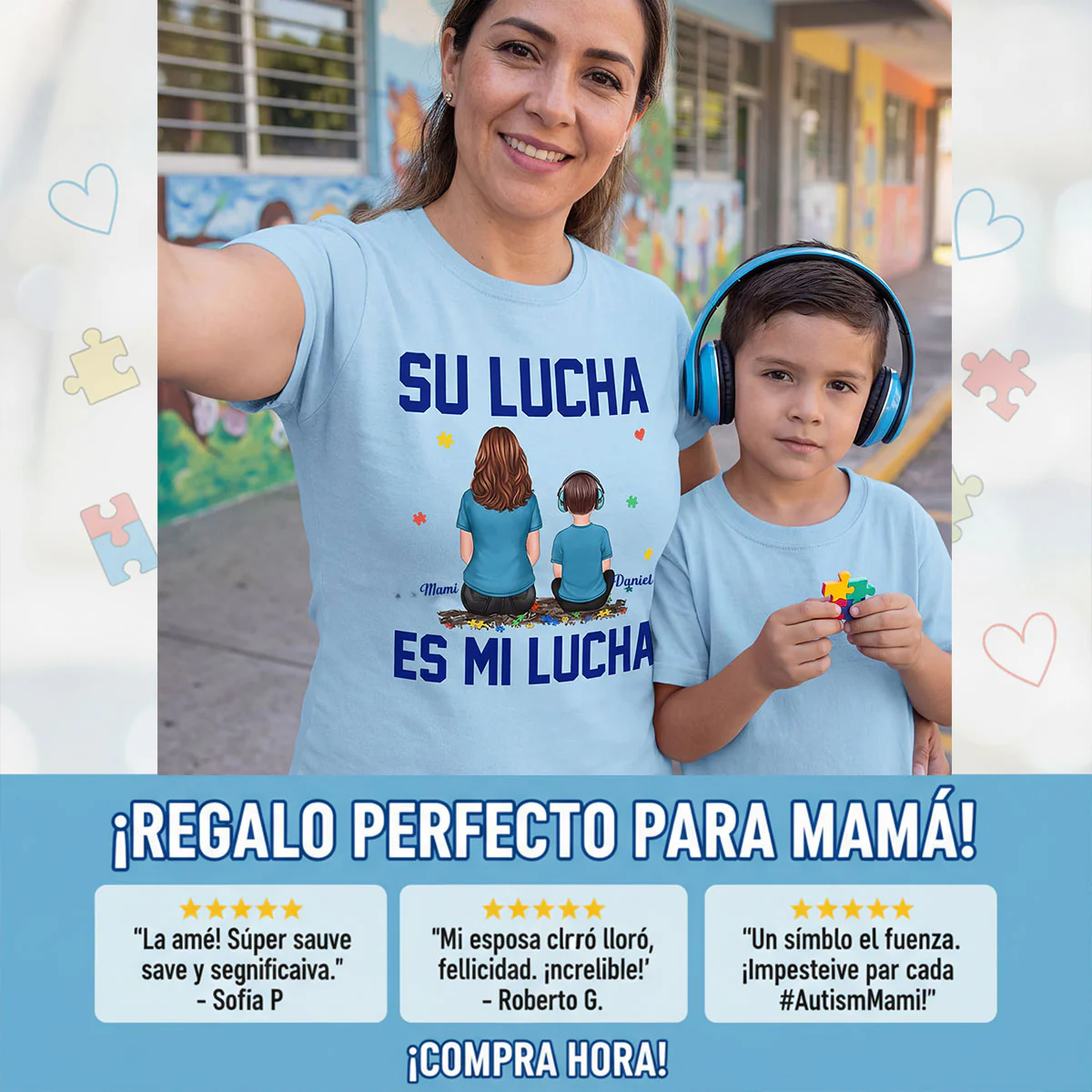 Su Lucha As Mi Lucha His Fight Is My Fight - Personalized Shirt - Spanish Version Autism Awareness Shirt - Image 8