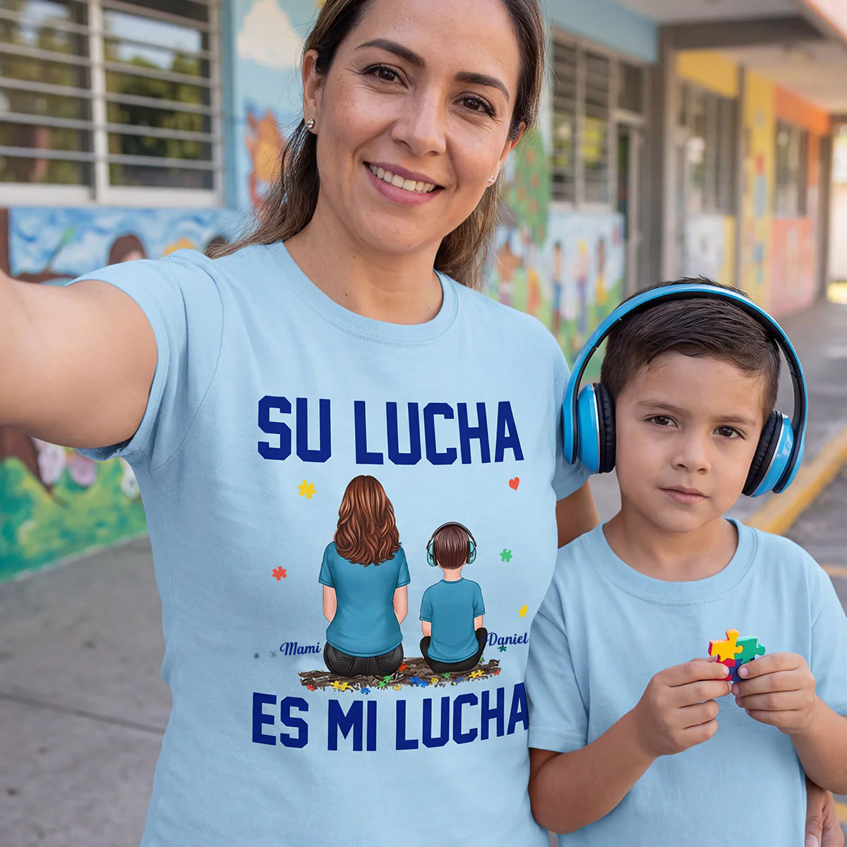 Su Lucha As Mi Lucha His Fight Is My Fight - Personalized Shirt - Spanish Version Autism Awareness Shirt - Image 9