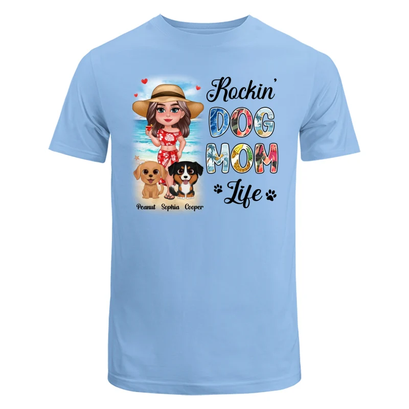 Summer Doll Woman New Face With Watercolor Cute Dogs Rockin‘ The Dog Mom Life Personalized Tank Top Shirt - Image 16