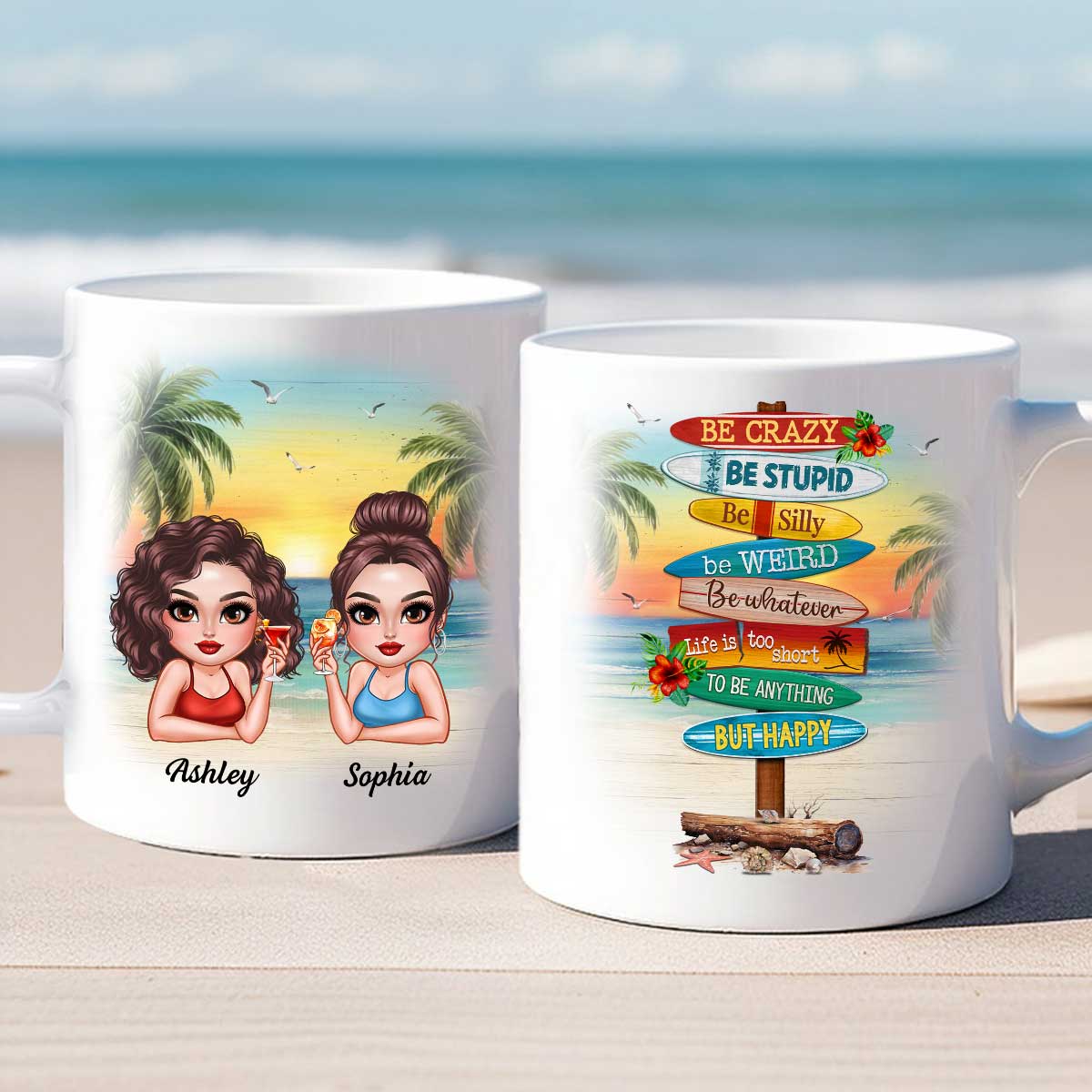Summer Girls Be Happy Personalized Mug - Image 6