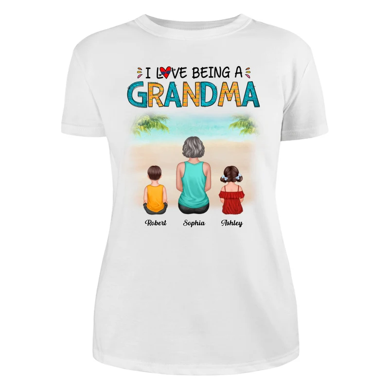Summer Love Being A Grandma Back View Woman & Kid Dog Cat Personalized Tank Top Shirt - Image 17