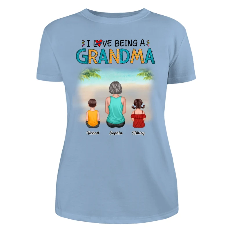Summer Love Being A Grandma Back View Woman & Kid Dog Cat Personalized Tank Top Shirt - Image 20