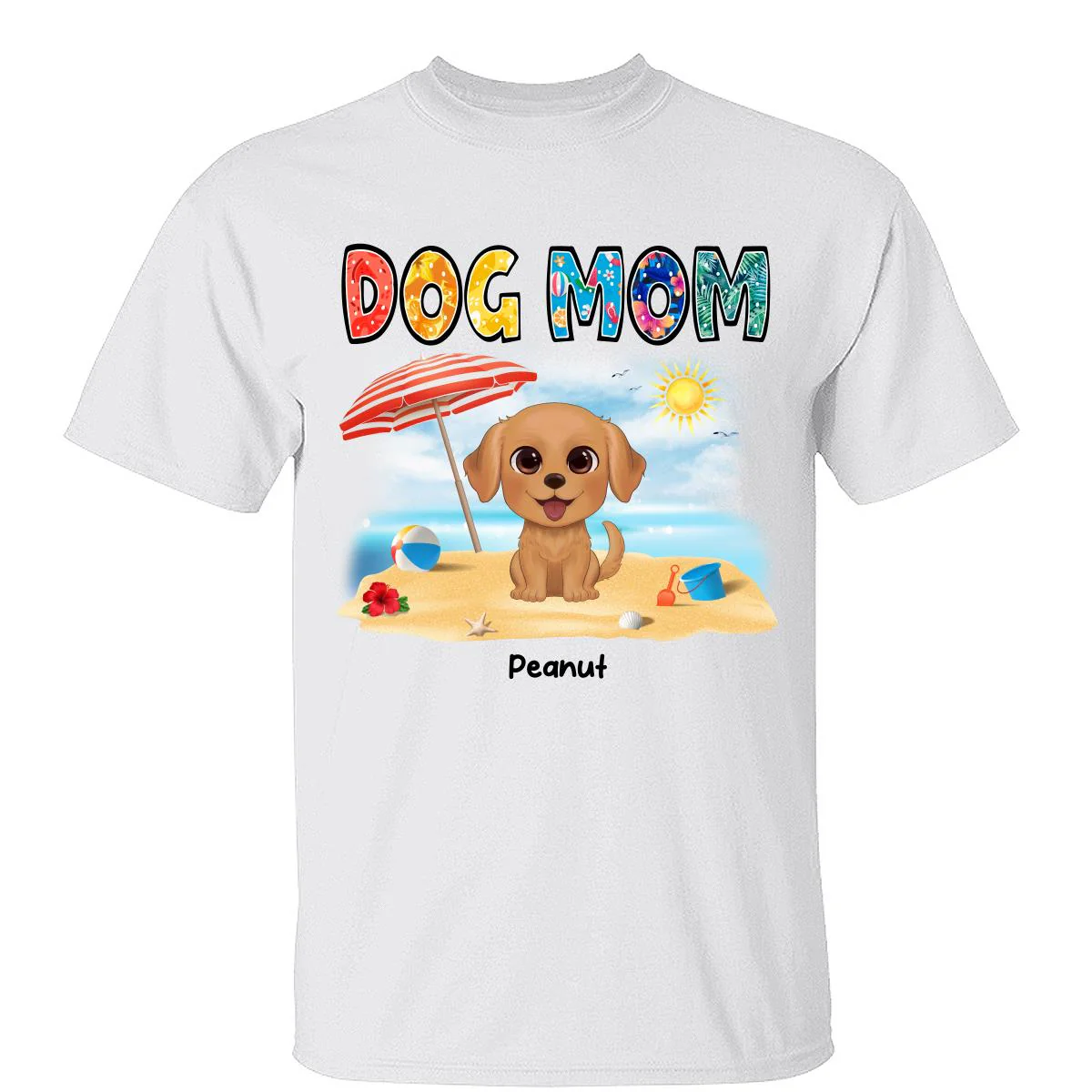 Summer Pattern Dog Mom Watercolor Cute Dogs Personalized Tank Top Shirt - Image 3