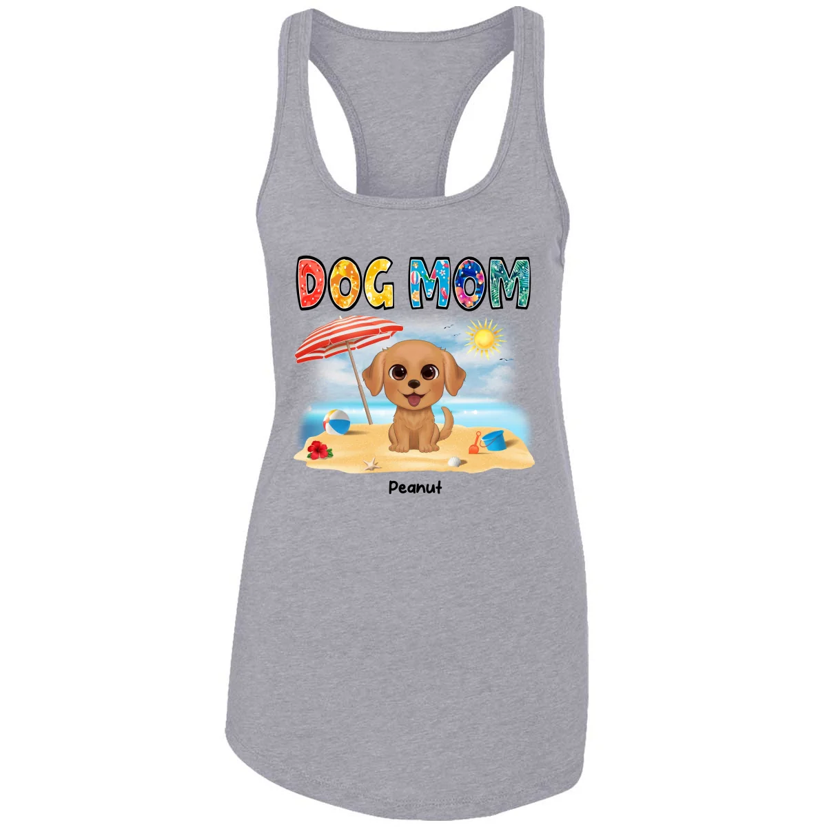 Summer Pattern Dog Mom Watercolor Cute Dogs Personalized Tank Top Shirt - Image 6