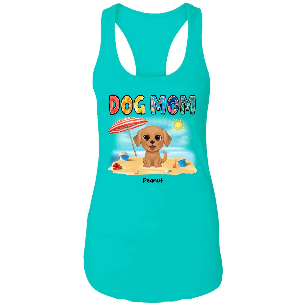 Summer Pattern Dog Mom Watercolor Cute Dogs Personalized Tank Top Shirt - Image 8