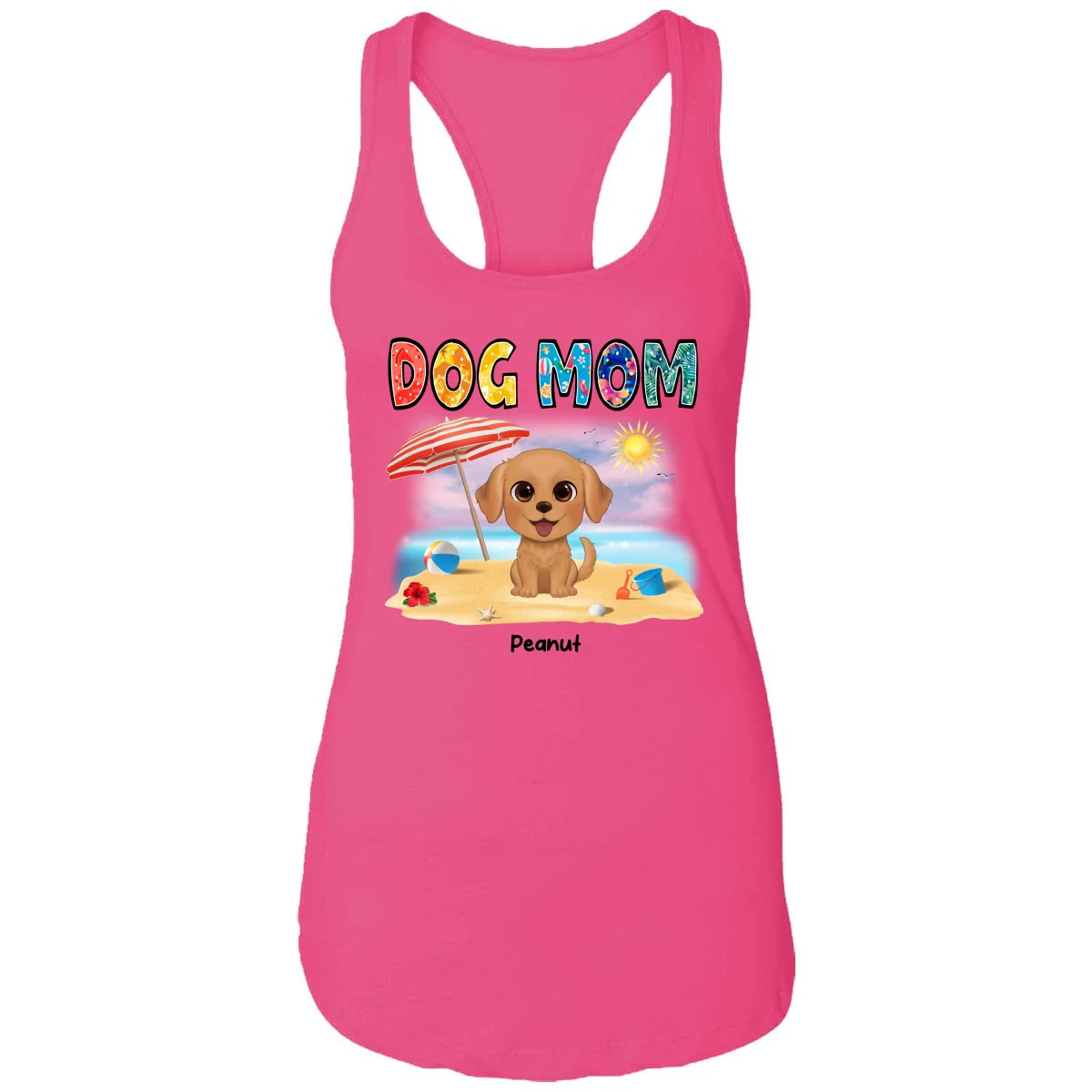 Summer Pattern Dog Mom Watercolor Cute Dogs Personalized Tank Top Shirt - Image 9