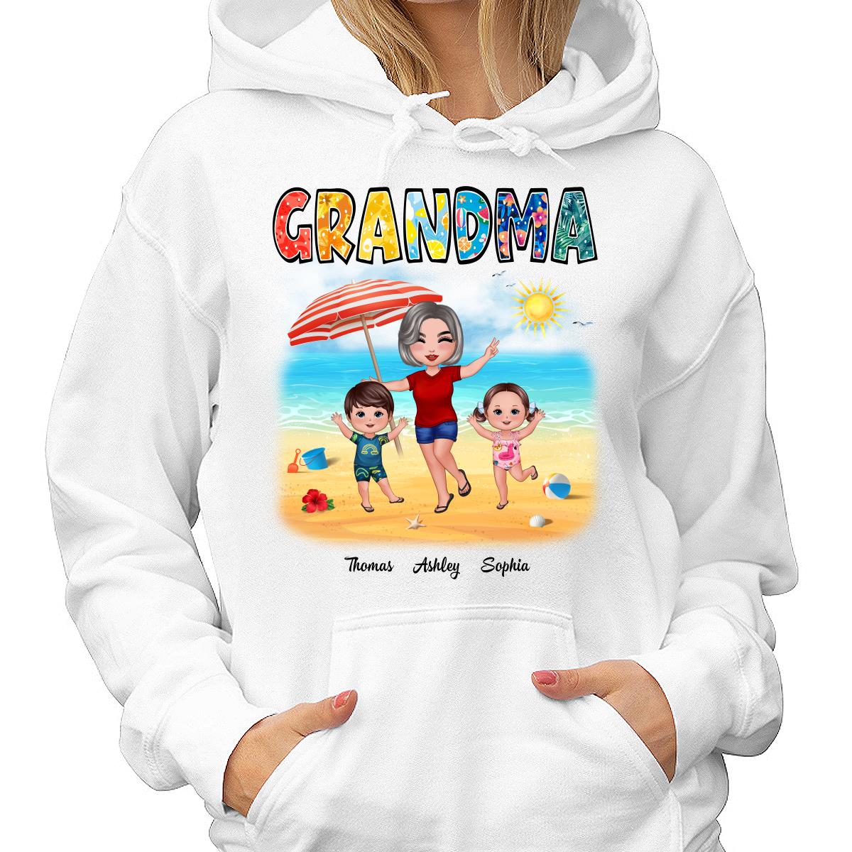 Summer Pattern Grandma Mom Happy Doll Woman And Kids Personalized Shirt - Image 4