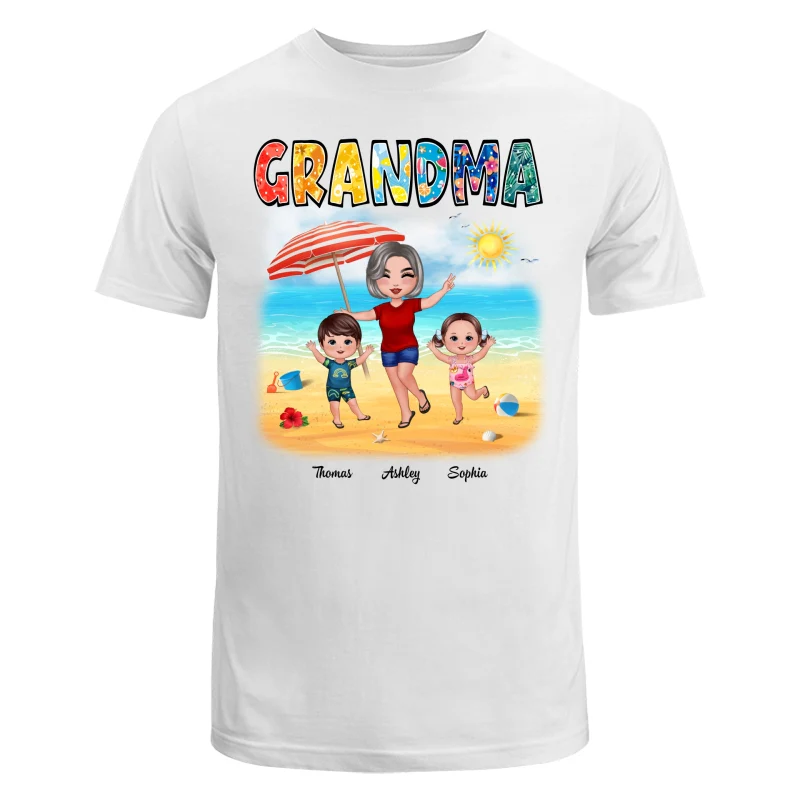 Summer Pattern Grandma Mom Happy Doll Woman And Kids Personalized Shirt - Image 5