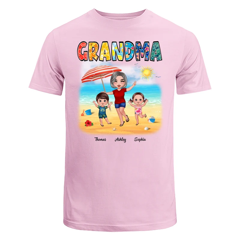 Summer Pattern Grandma Mom Happy Doll Woman And Kids Personalized Shirt - Image 7