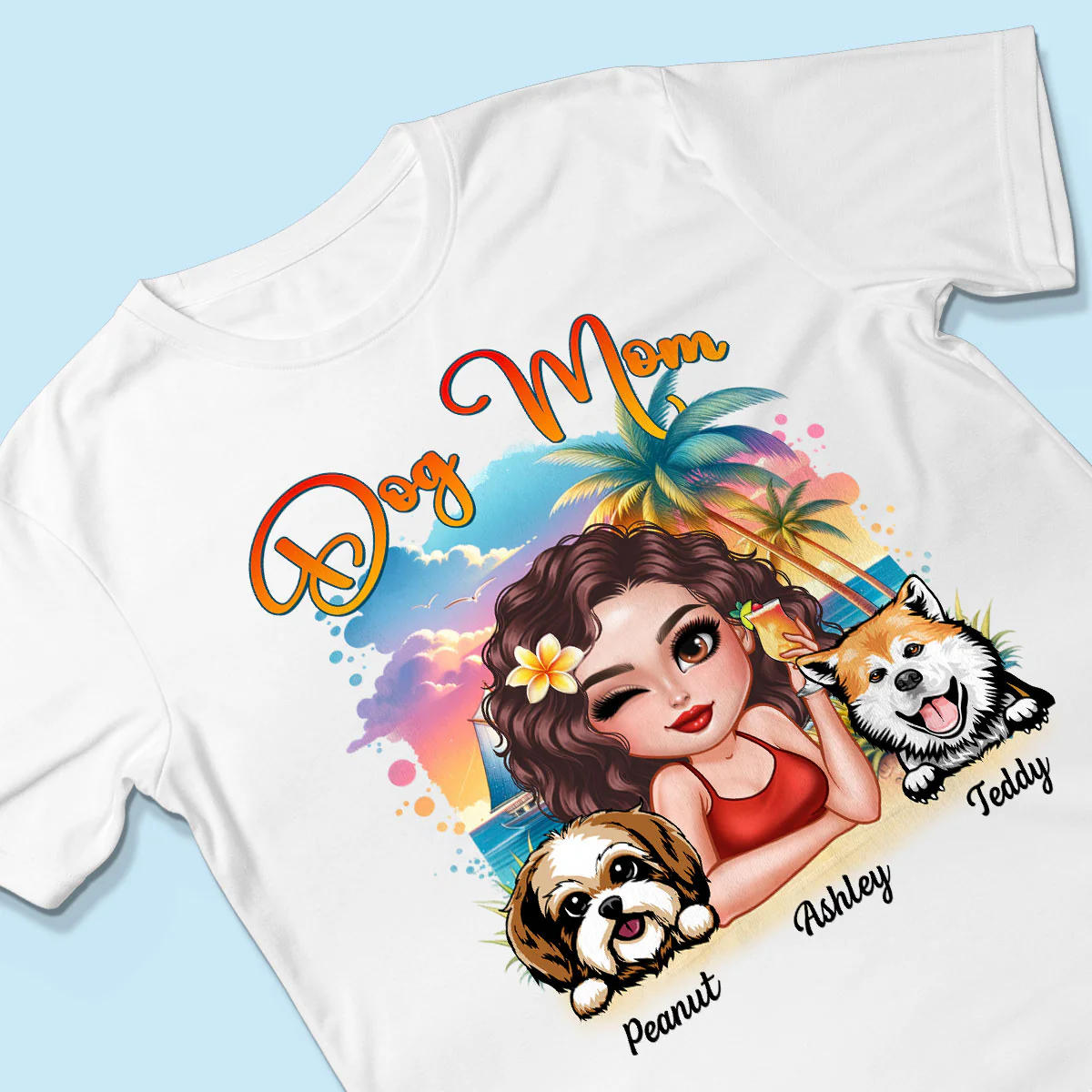 Summer Vibe Dog Mom Personalized Shirt - Image 3