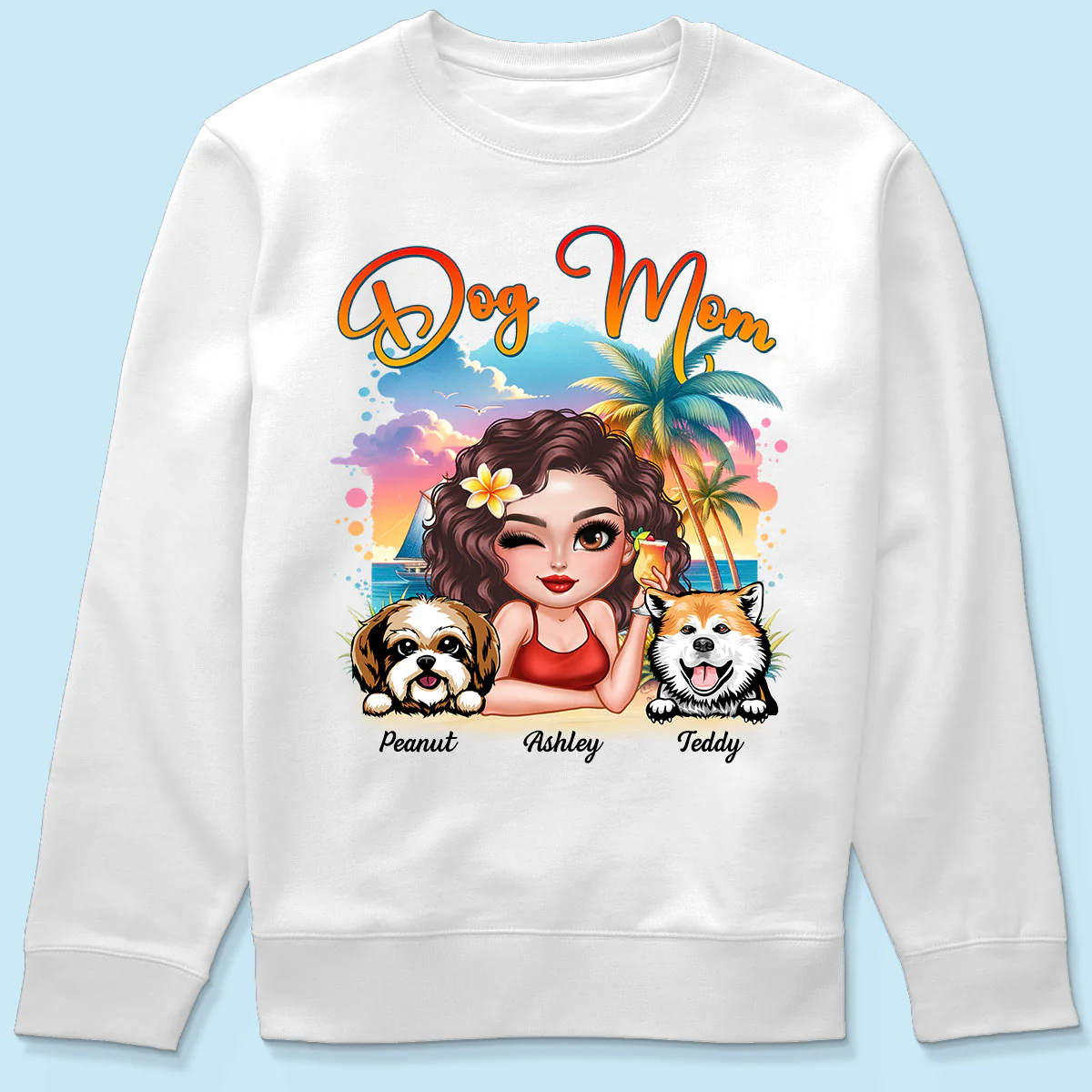 Summer Vibe Dog Mom Personalized Shirt - Image 6