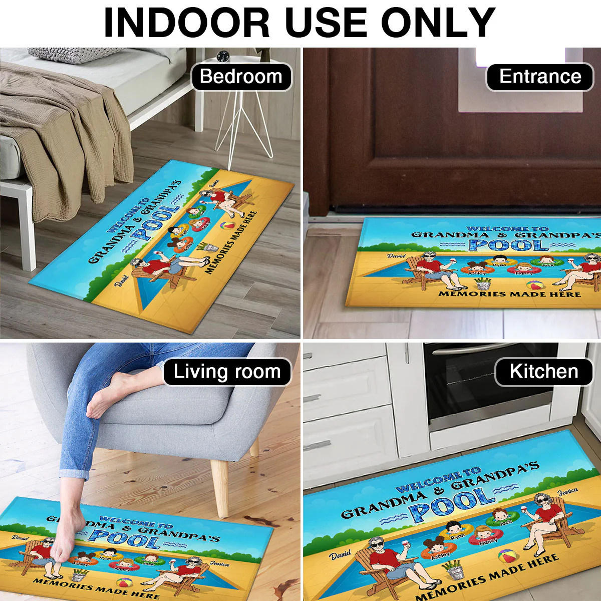 Summer Welcome To Grandpa Grandma Grandparents Pool Personalized Doormat - Image 5