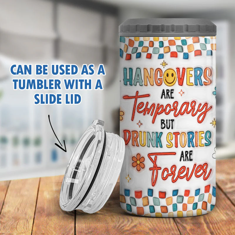 Summer Y2K Besties 3D Inflated Effect Print Personalized 4 In 1 Can Cooler, Gift For Besties - Image 7
