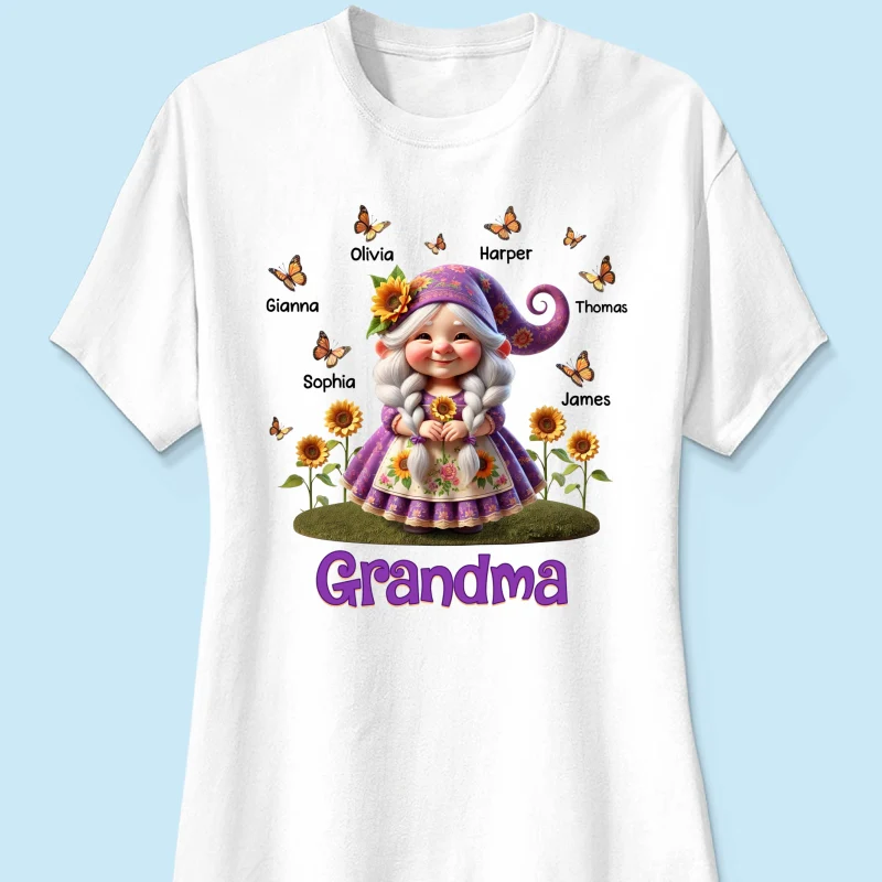 Sunflower Gnome Grandma Personalized Shirt, Gift For Grandma - Image 14