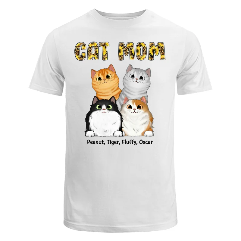Sunflower Leopard Pattern Cat Mom Personalized Shirt - Image 5
