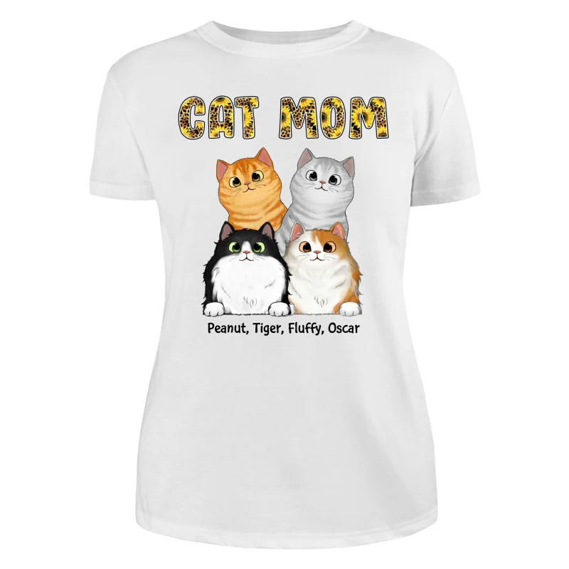 Sunflower Leopard Pattern Cat Mom Personalized Shirt - Image 9