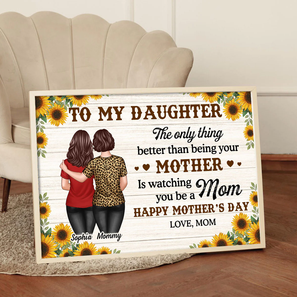 Sunflower To My Daughter From Mom Happy Mother's Day Personalized Poster, Gift For Daughter - Image 3