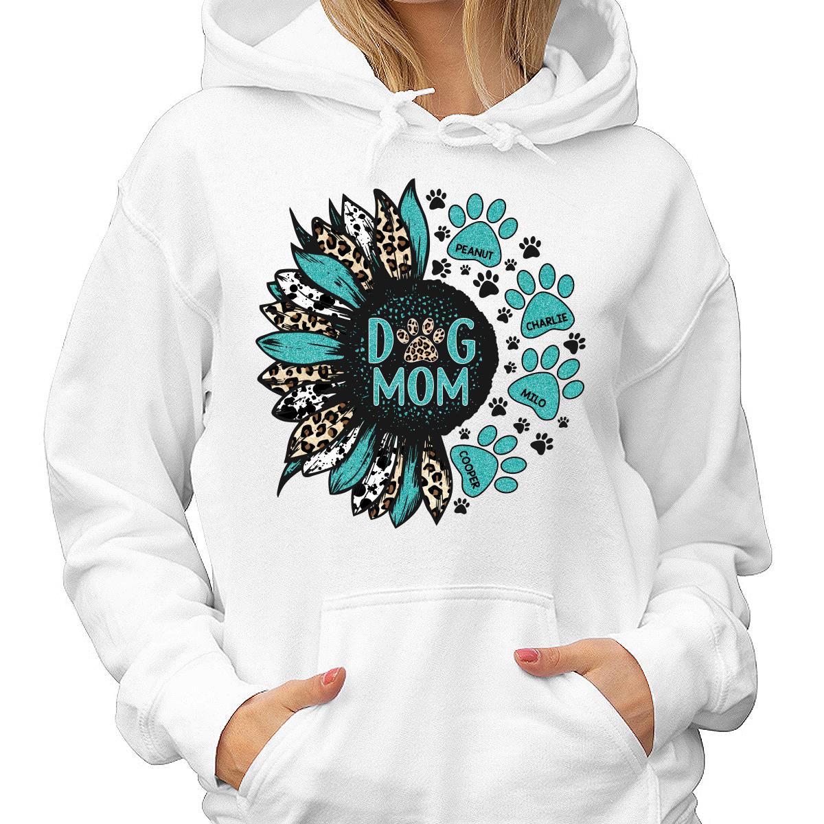 Sunflower Turquoise Cowhide Leopard Dog Cat Mom Personalized Shirt - Image 4