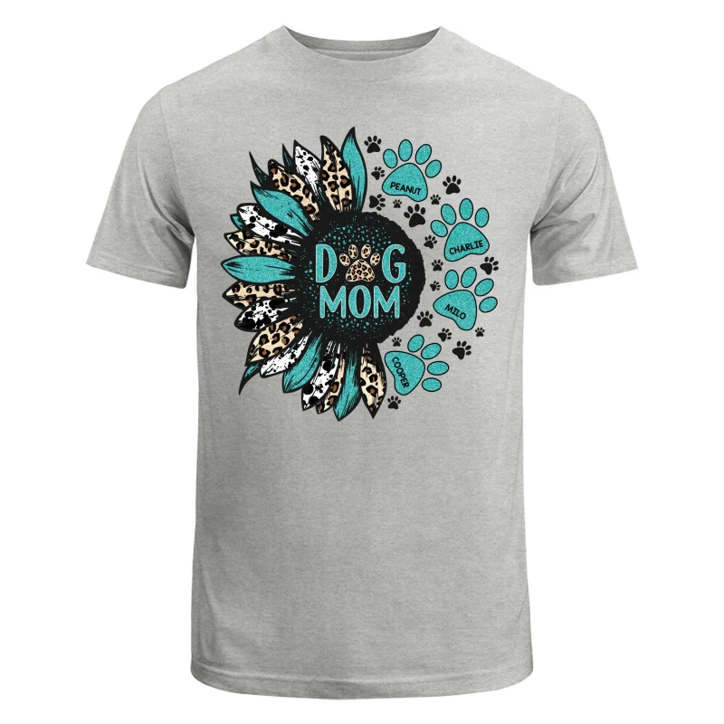 Sunflower Turquoise Cowhide Leopard Dog Cat Mom Personalized Shirt - Image 6