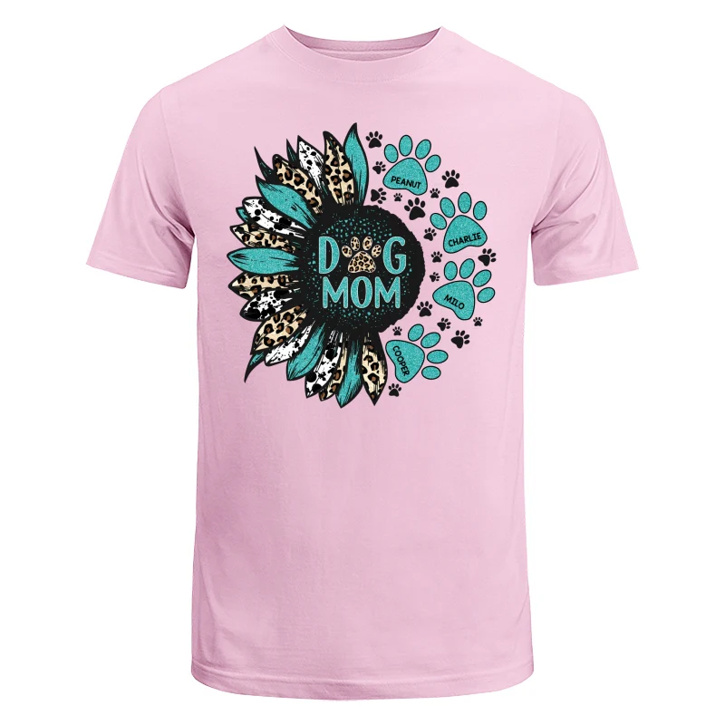 Sunflower Turquoise Cowhide Leopard Dog Cat Mom Personalized Shirt - Image 7