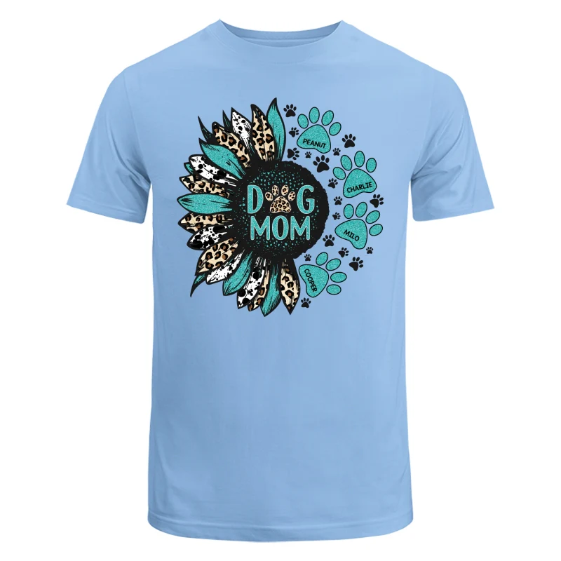 Sunflower Turquoise Cowhide Leopard Dog Cat Mom Personalized Shirt - Image 8