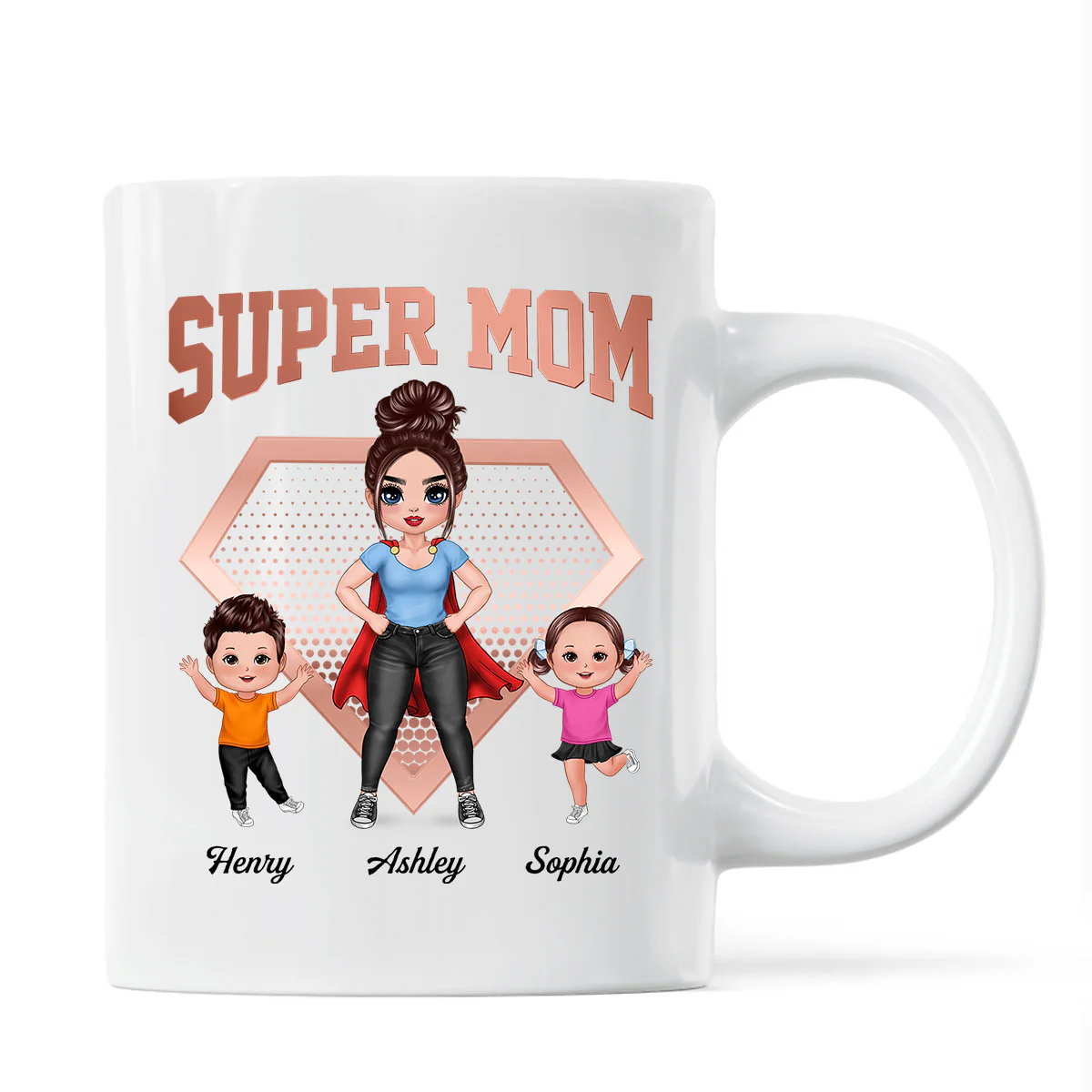 Super Mom Doll Mom & Doll Kids Personalized Mug