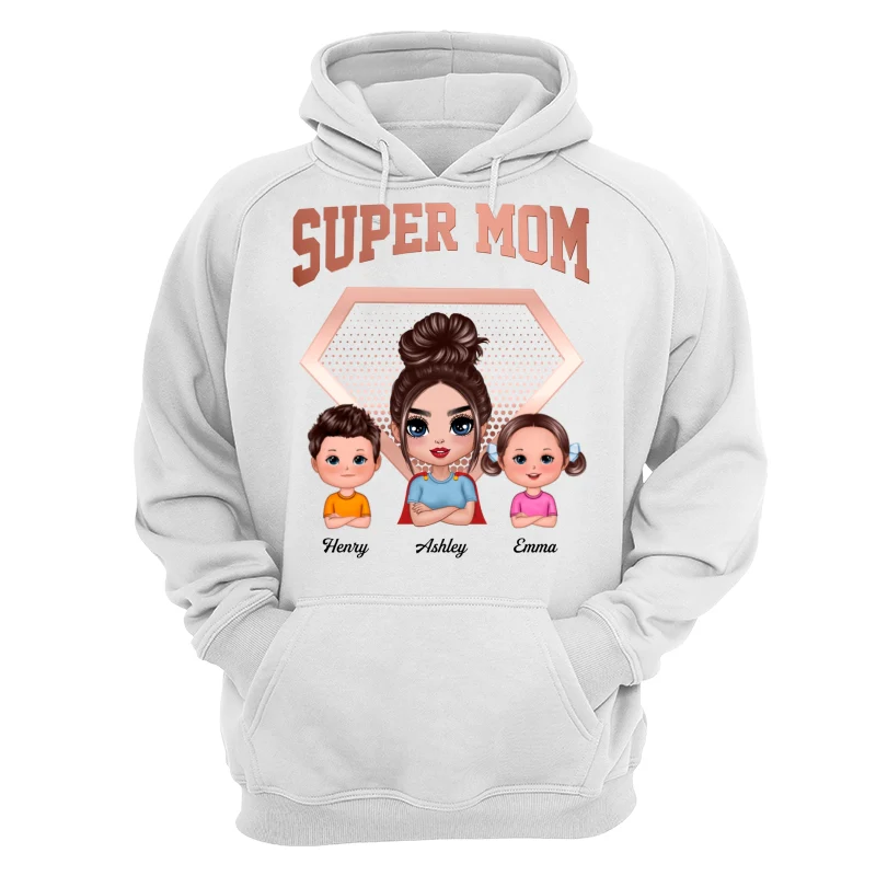 Super Mom Doll Mom & Kids Personalized Shirt - Image 13