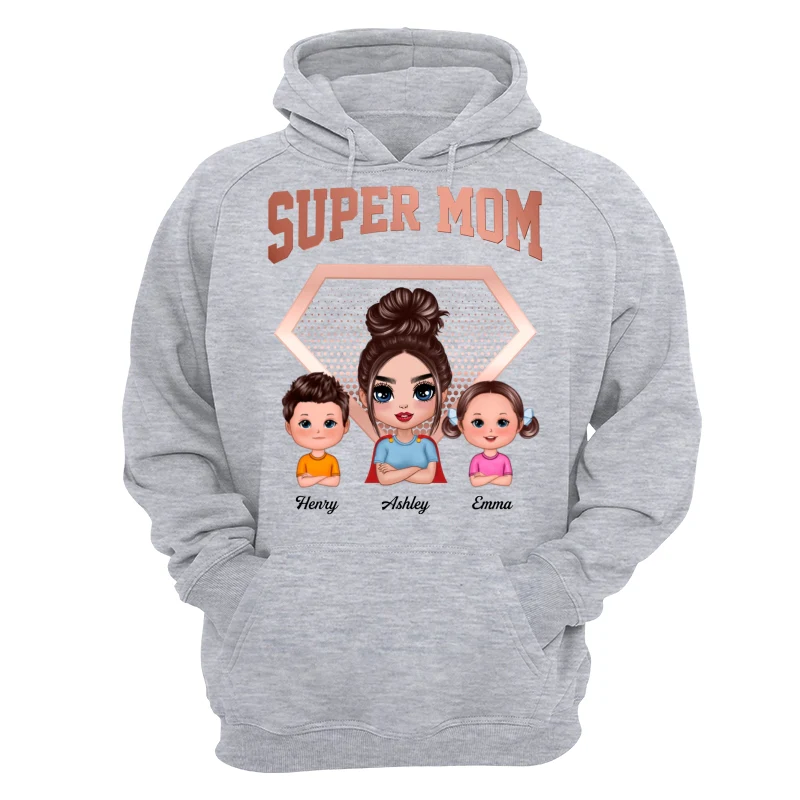 Super Mom Doll Mom & Kids Personalized Shirt - Image 14