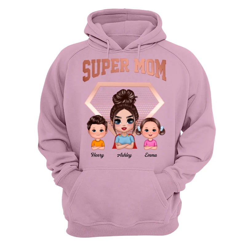Super Mom Doll Mom & Kids Personalized Shirt - Image 15