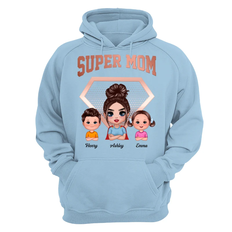 Super Mom Doll Mom & Kids Personalized Shirt - Image 16
