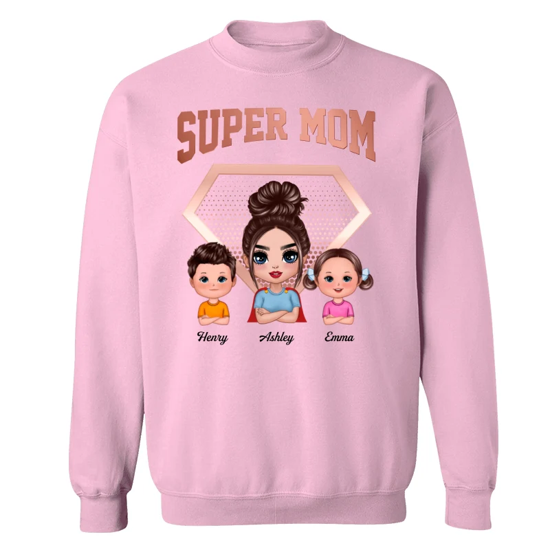 Super Mom Doll Mom & Kids Personalized Shirt - Image 19