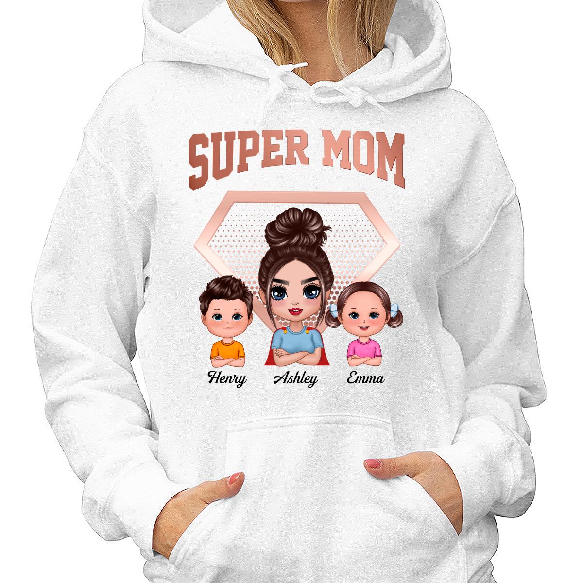 Super Mom Doll Mom & Kids Personalized Shirt - Image 4