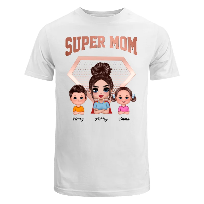 Super Mom Doll Mom & Kids Personalized Shirt - Image 5