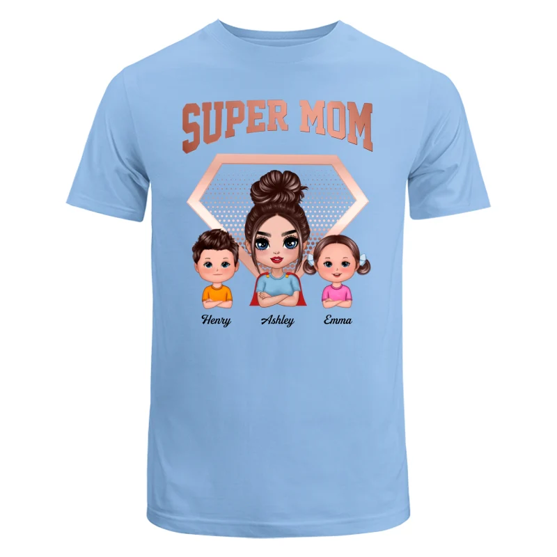 Super Mom Doll Mom & Kids Personalized Shirt - Image 8