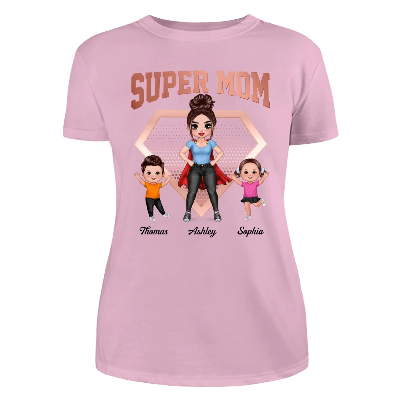 Super Mom Doll Woman & Kids Personalized Shirt - Image 11