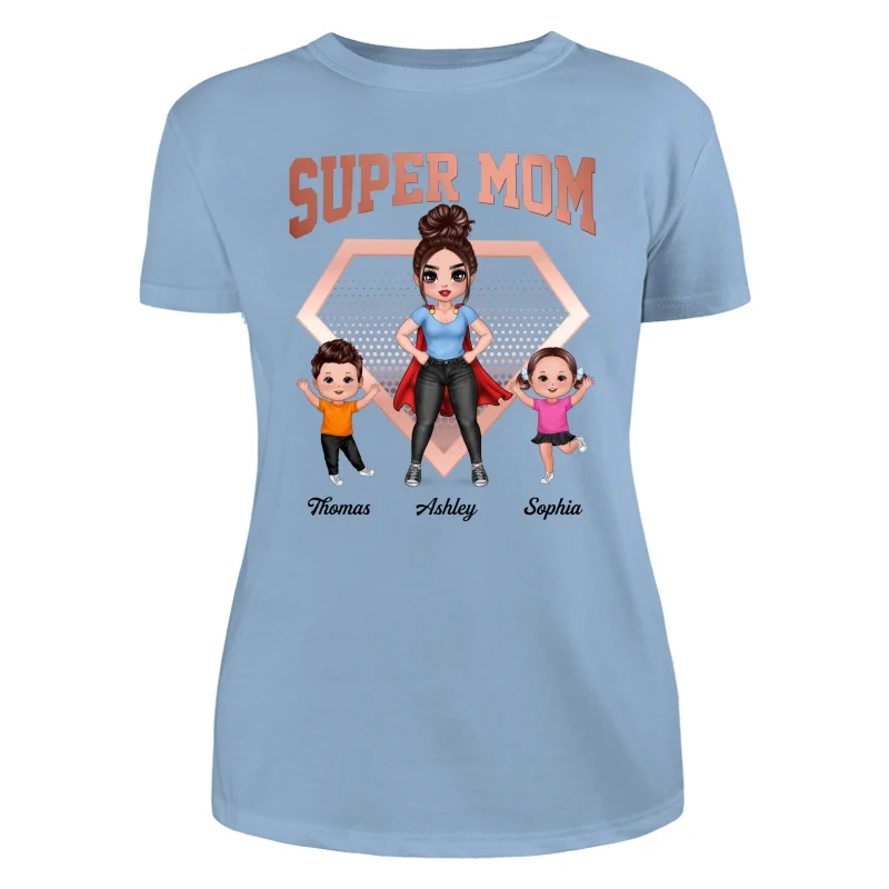 Super Mom Doll Woman & Kids Personalized Shirt - Image 12