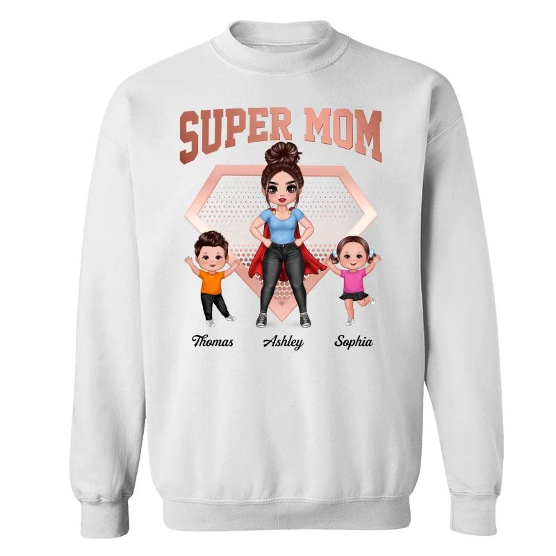Super Mom Doll Woman & Kids Personalized Shirt - Image 13