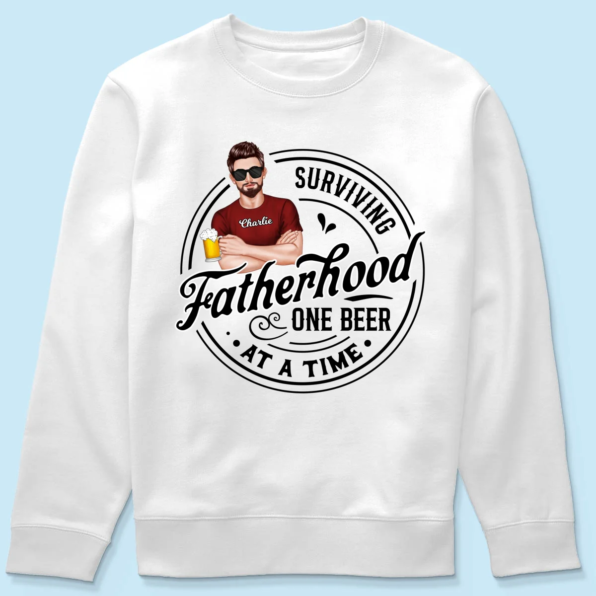 Surviving Father's Hood One Beer At A Time, Gift For Dad, Gift For Him, Personalized Shirt - Image 19