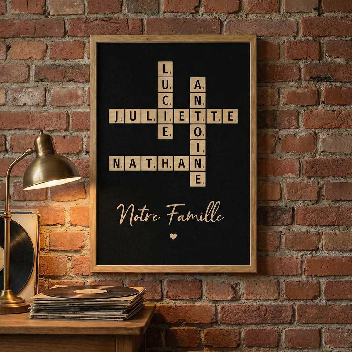 Tableau Mots Croisés de Famille - Créé en un instant, chéri pour toujours - Affiche Personnalisée - Image 6
